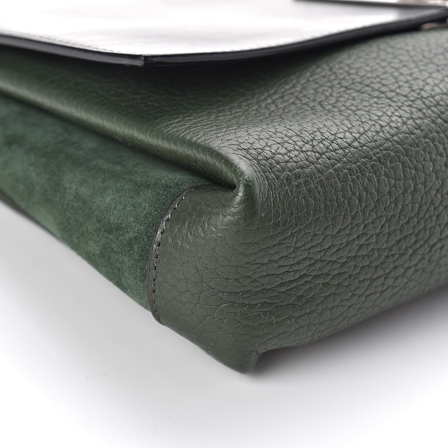 Proenza Schouler Ciclone Pebbled Calfskin Suede PS Elliot Clutch Dark Military 8 of 13