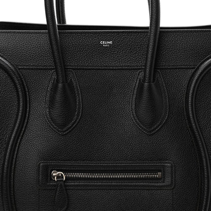 Celine Drummed Calfskin Mini Luggage Black 9 of 11