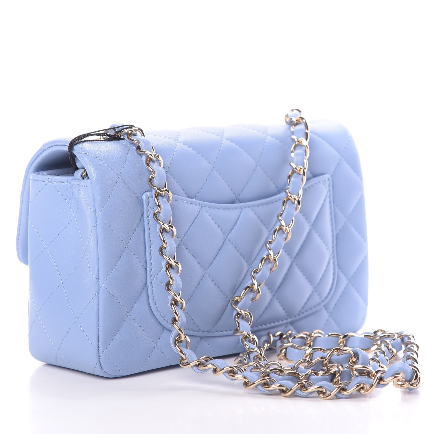 Chanel Lambskin Quilted Mini Rectangular Flap Light Blue 3 of 11