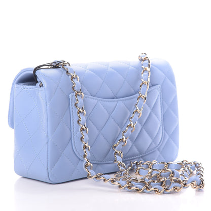 Chanel Lambskin Quilted Mini Rectangular Flap Light Blue 3 of 11