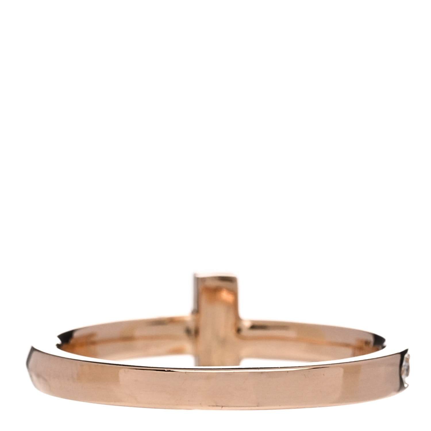 Tiffany 18K Rose Gold Diamond 2.5mm T T1 Ring 55 7.25 3 of 5