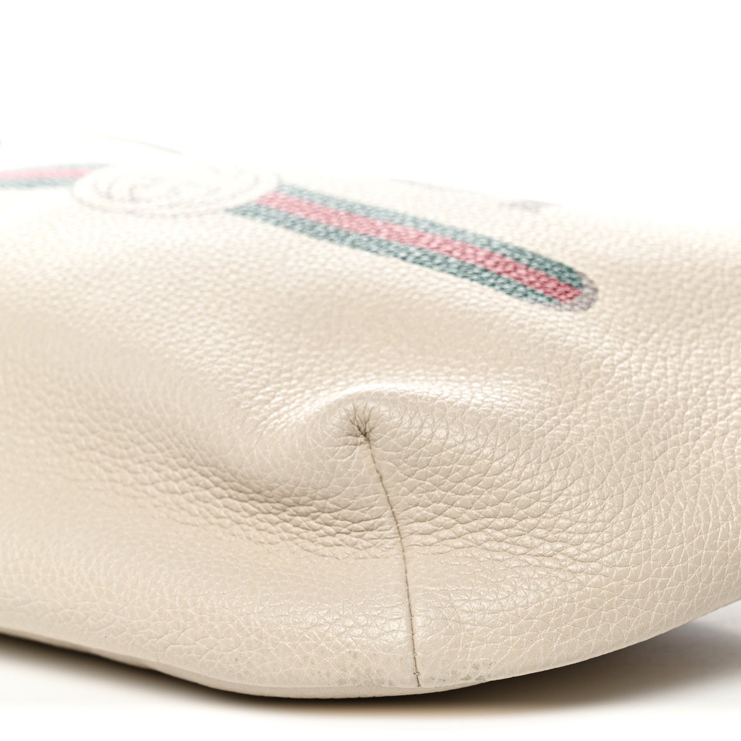 Grained Calfskin Logo Belt Bag White