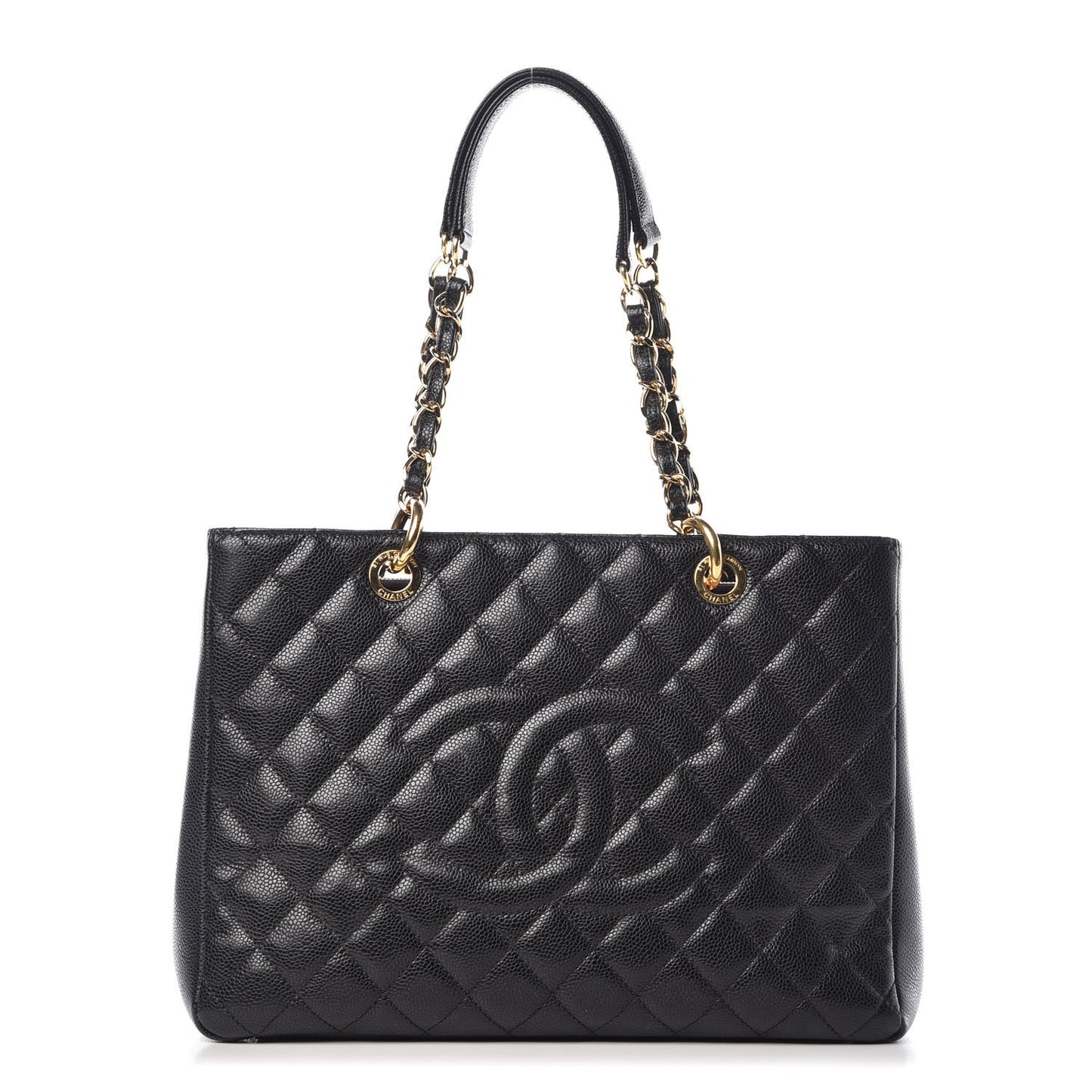 Caviar Quilted Grand Shopping Tote GST Black