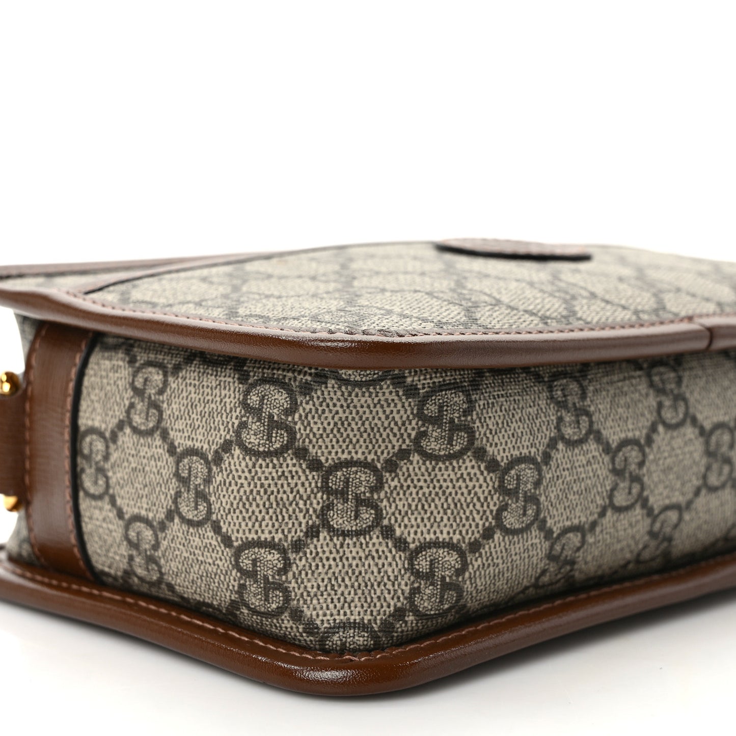 GG Supreme Monogram Azalea Calfskin Mini Retro Interlocking G Shoulder Bag Beige Ebony Brown Sugar