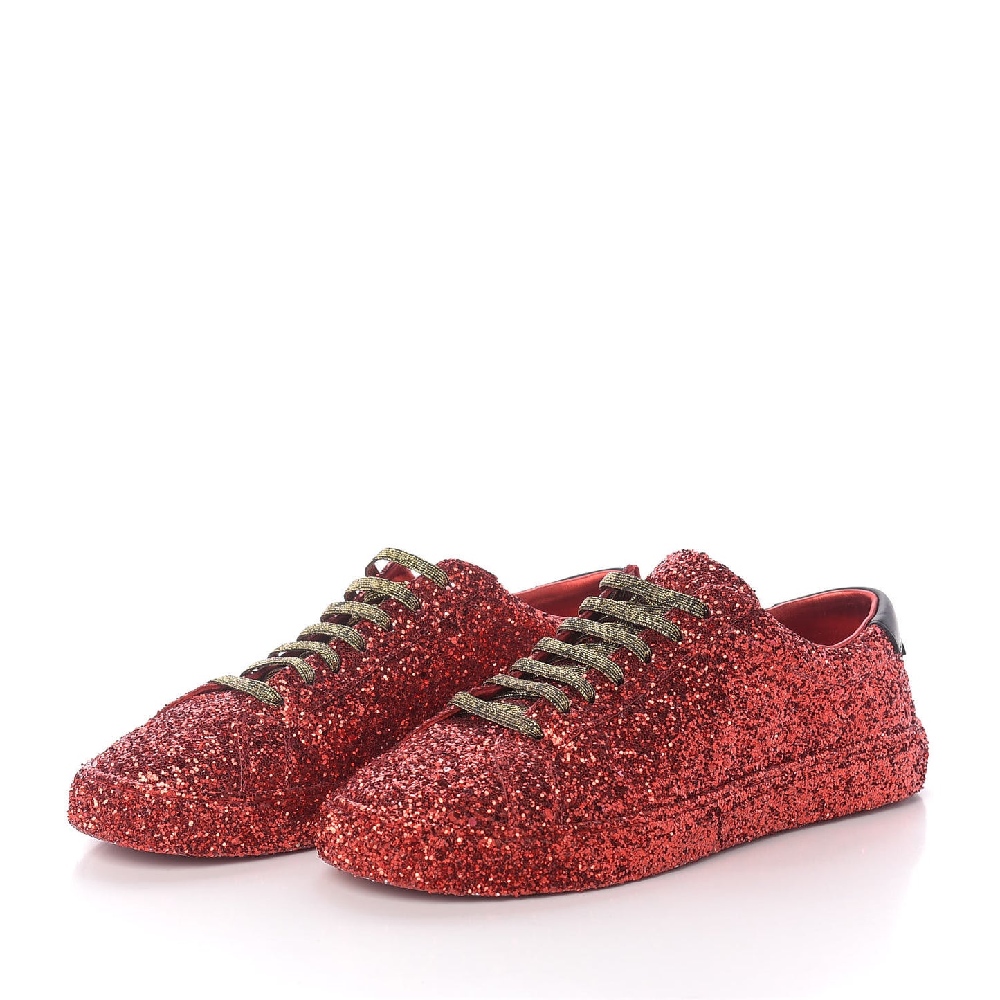 Calfskin Crystal Glitter Andy Sneakers 36.5 Red