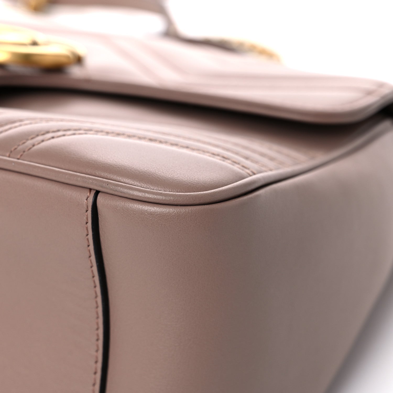 Gucci Calfskin Matelasse Small GG Marmont Top Handle Shoulder Bag Porcelain Rose 9 of 11