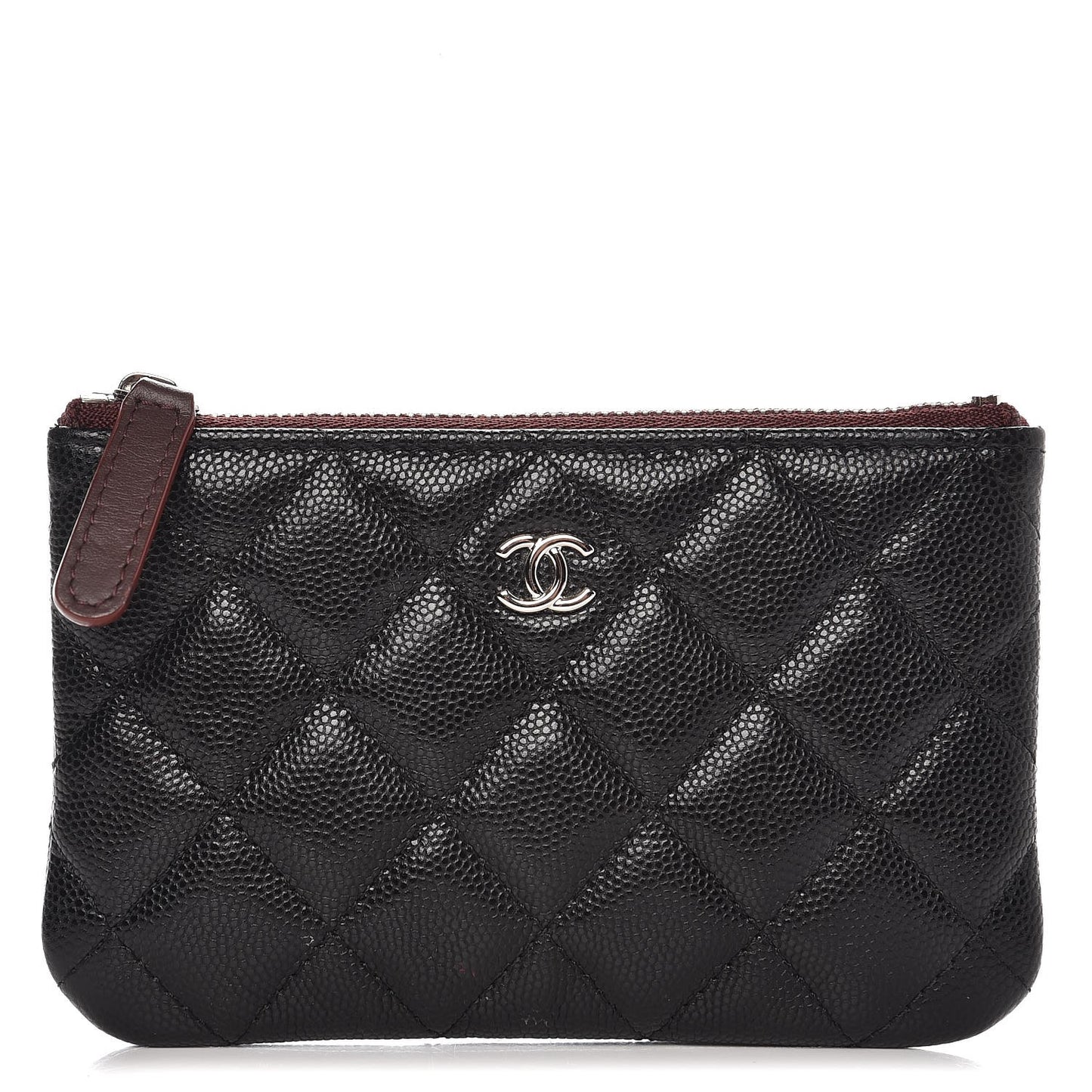Caviar Quilted Small Cosmetic Case Black