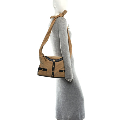 Chanel Suede Lambskin Small Girl Bag Beige Black 2 of 10