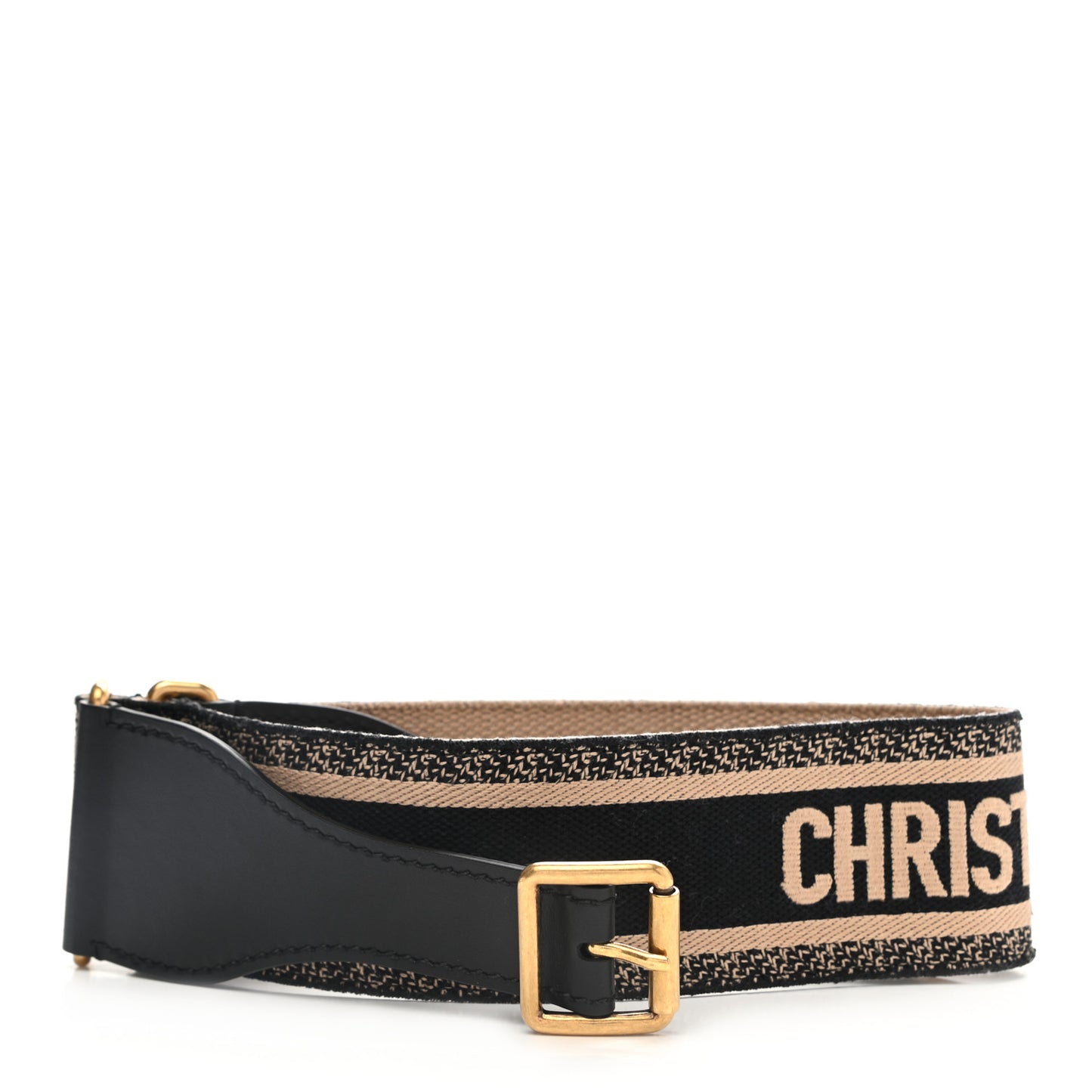 Canvas Embroidered Large Book Belt 85 34 Black Beige