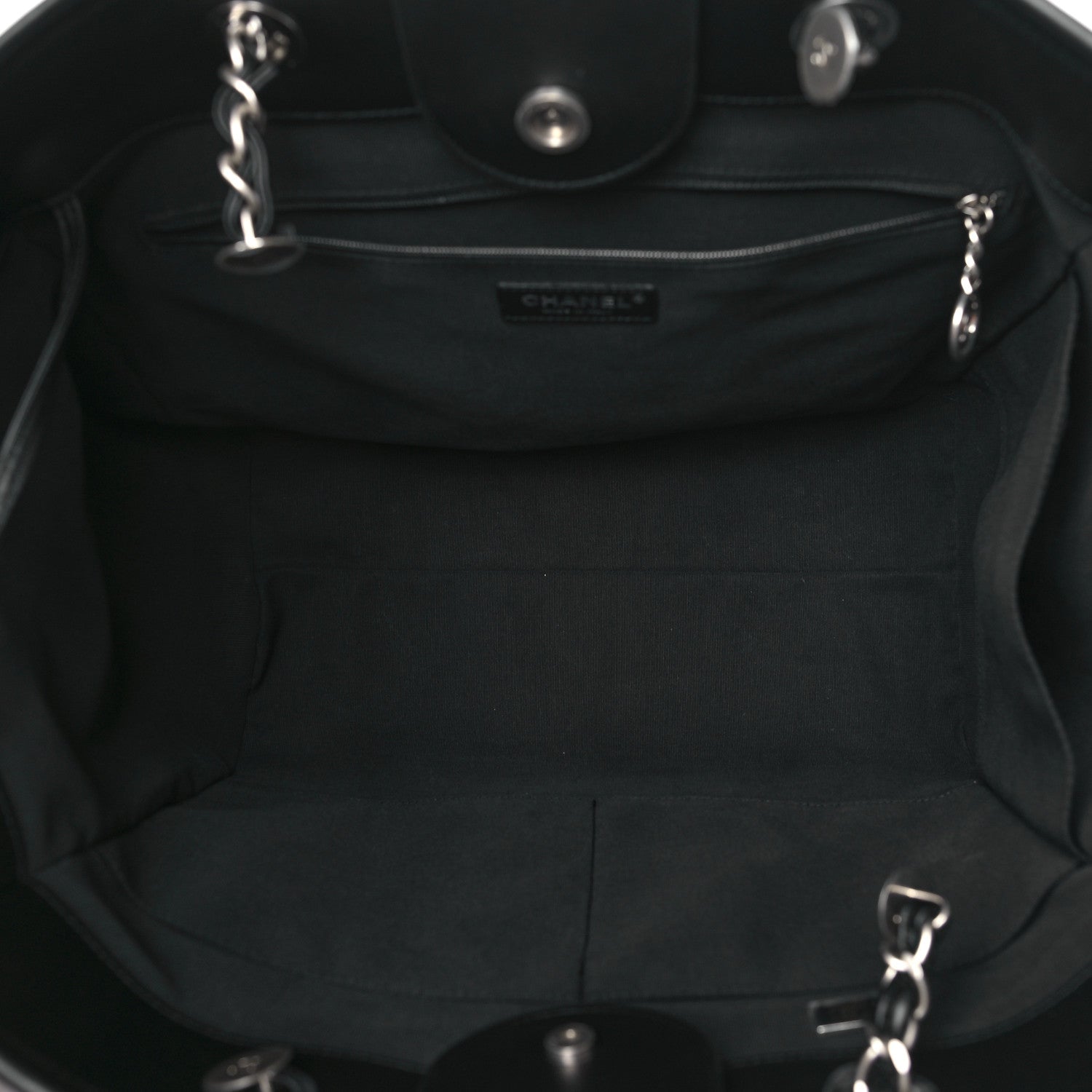 Chanel Calfskin Medium Deauville Tote Black 6 of 11
