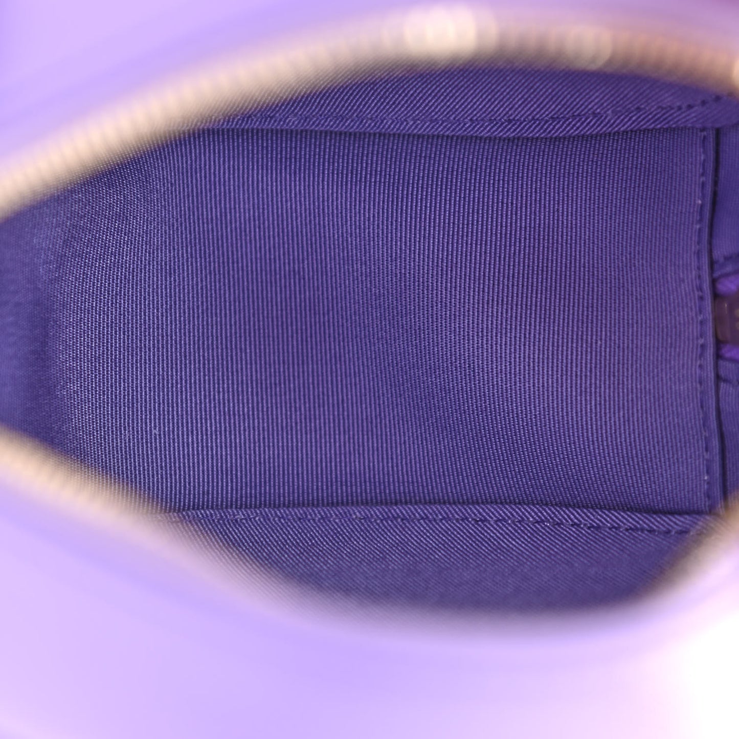Caviar Quilted Round Clutch With Chain Purple