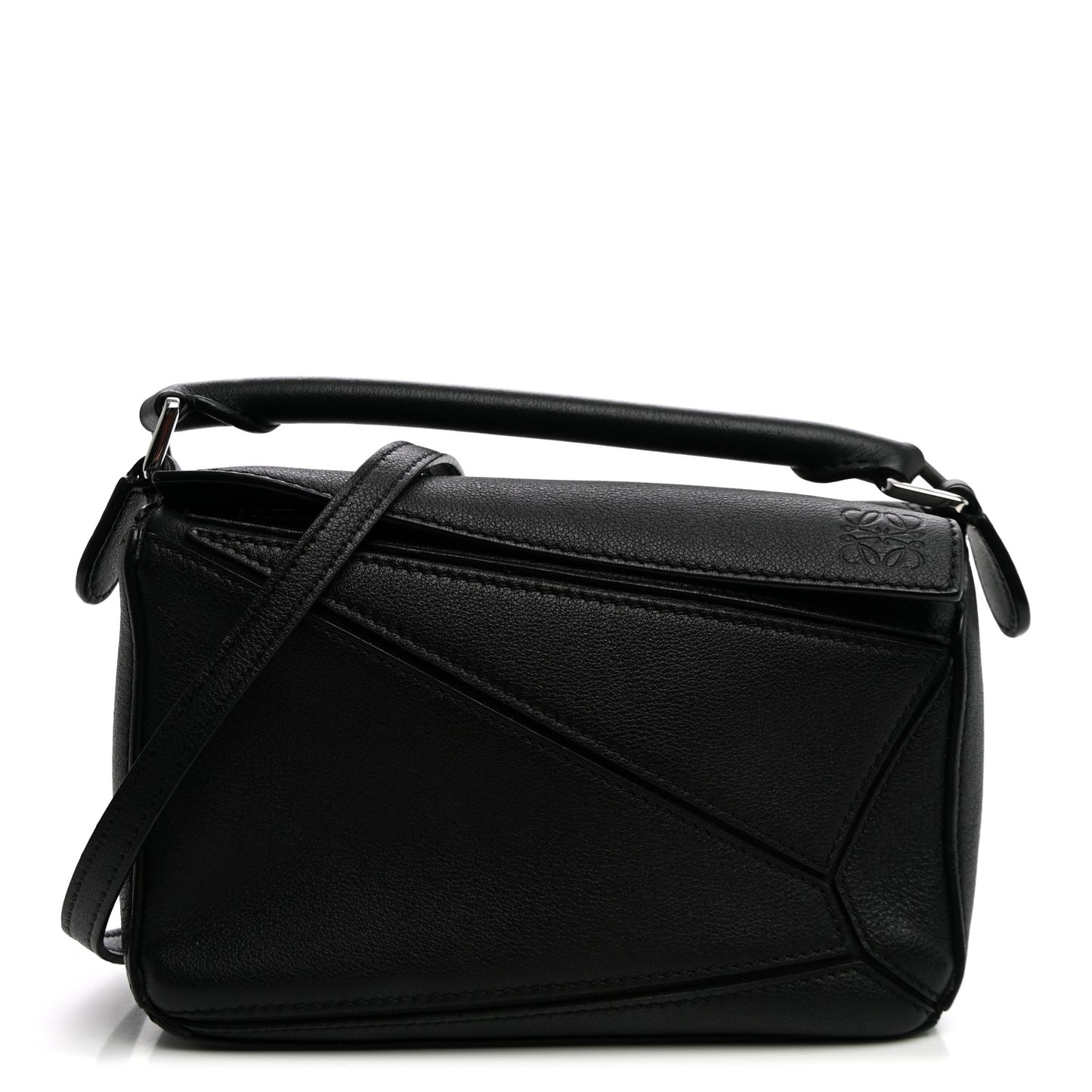 Calfskin Mini Puzzle Edge Bag Black