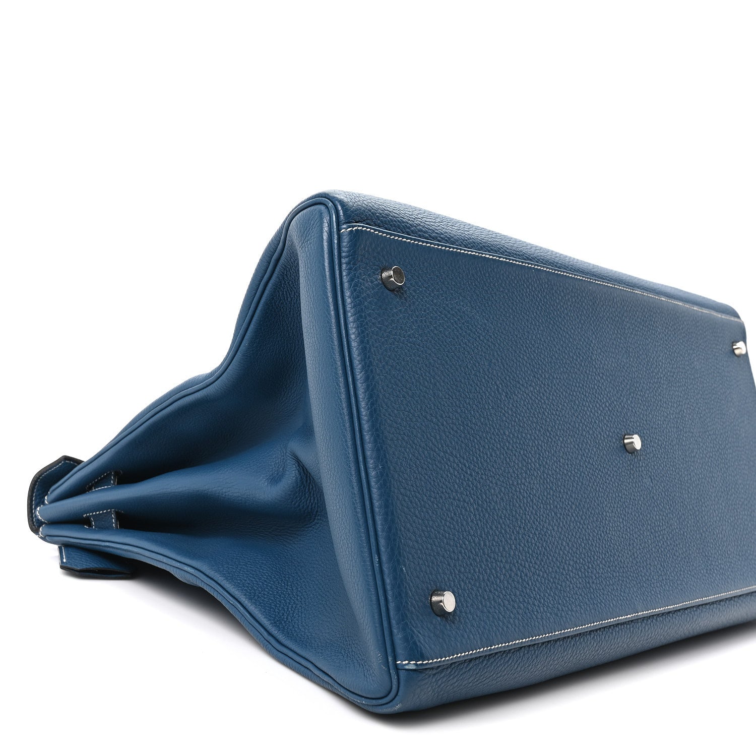 Hermes Taurillon Clemence Voyage Kelly 50  Bleu Agate 8 of 9