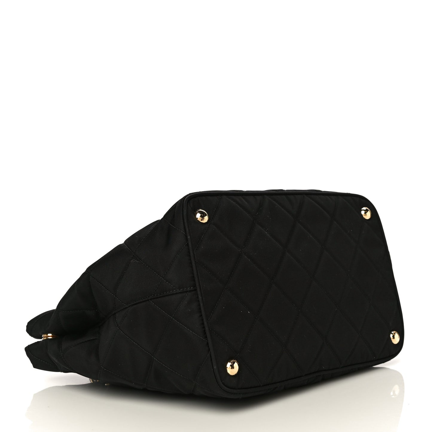 Tessuto Nylon Quilted Shopping Tote Black