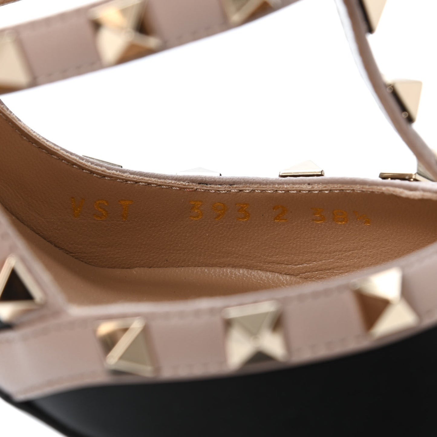 Nappa Rockstud Ankle Strap Pumps 38.5 Black Poudre