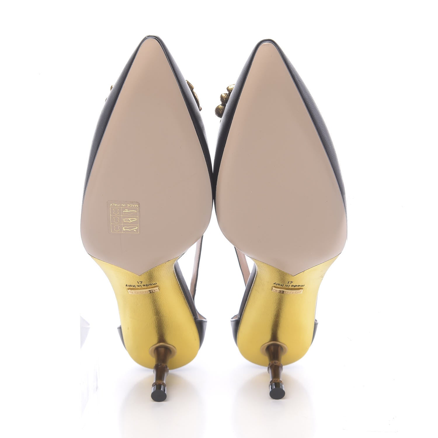 Gucci Calfskin Crystal GG Unia Pumps 41 Black 5 of 8