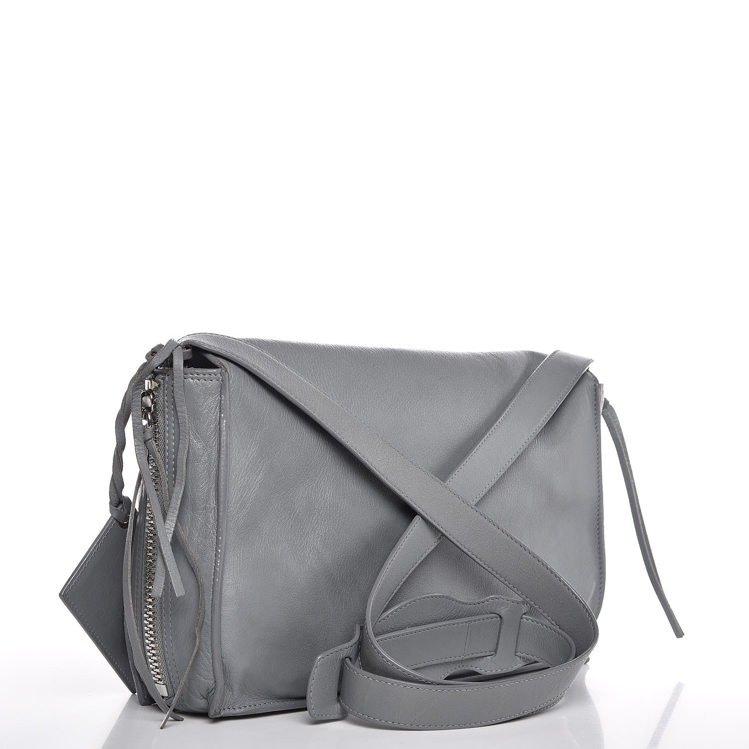 Balenciaga Calfskin Papier Sight Shoulder Bag Grey 3 of 12