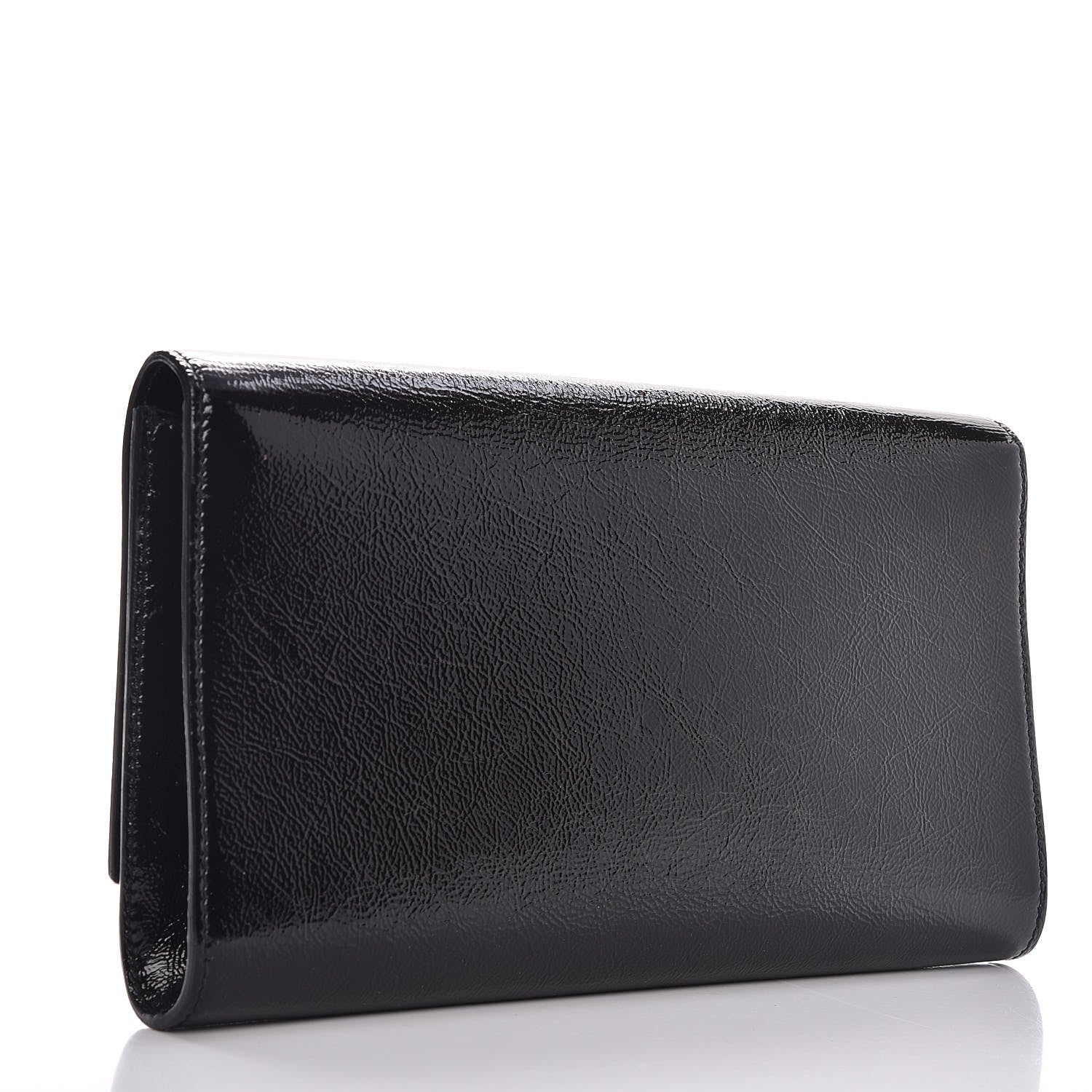 Saint Laurent Textured Patent Monogram Large Belle De Jour Clutch Black 3 of 7