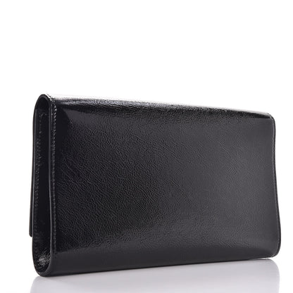 Saint Laurent Textured Patent Monogram Large Belle De Jour Clutch Black 3 of 7