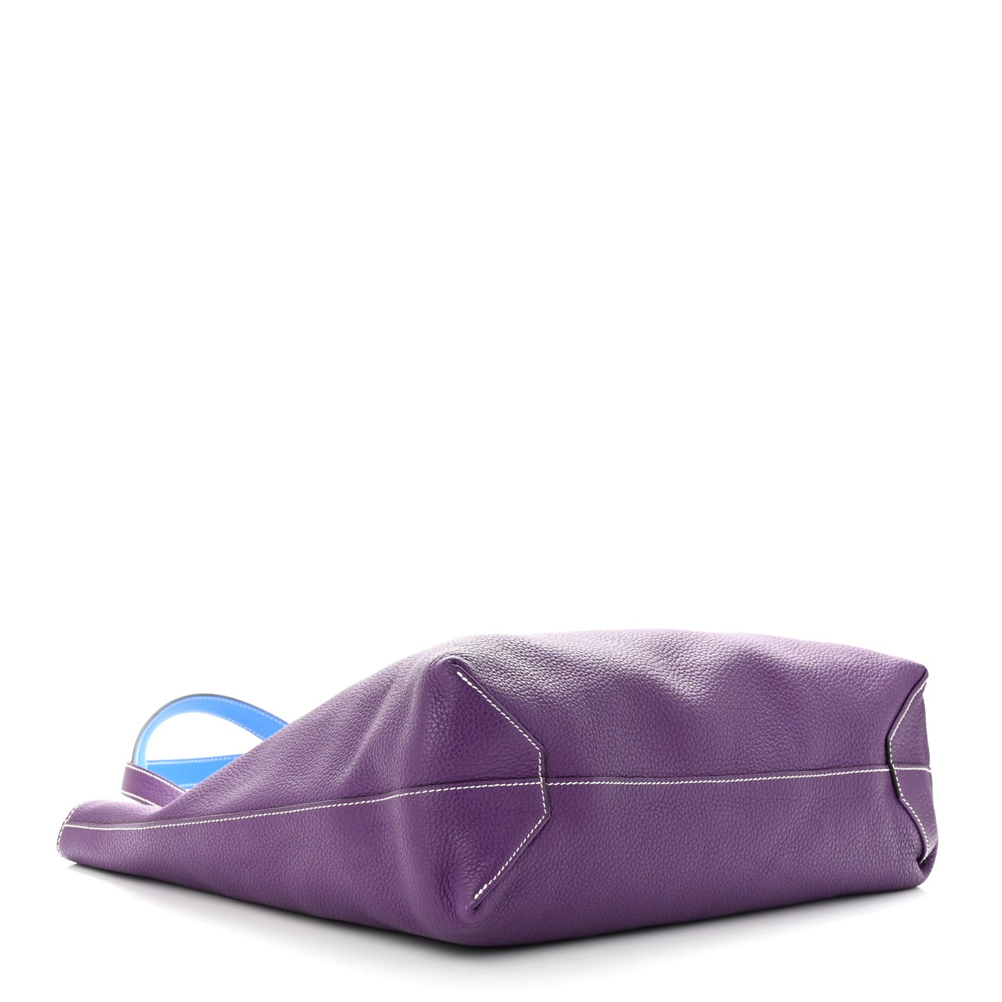 Taurillon Clemence Double Sens 45 Reversible Tote Bleu Zanzibar Ultraviolet