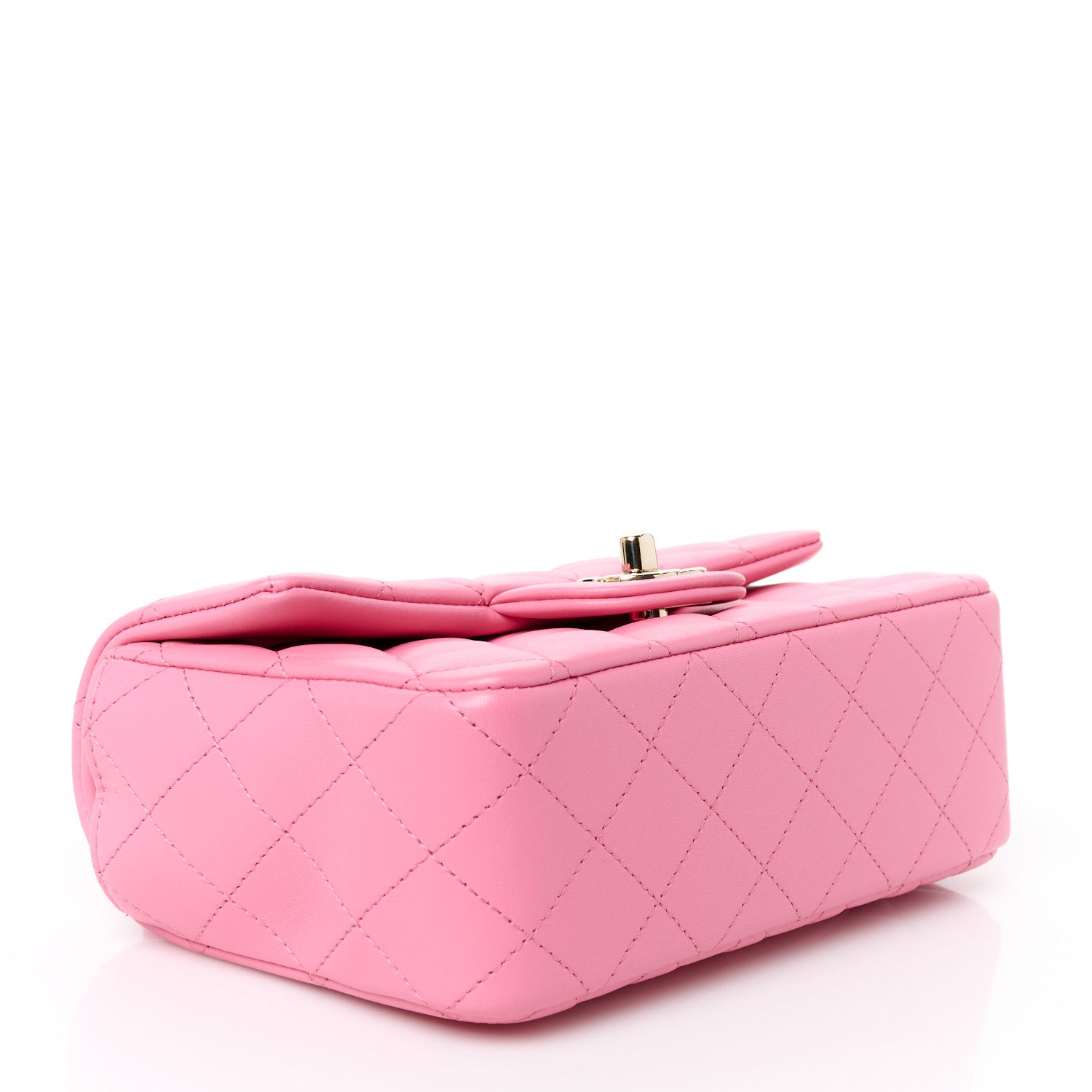 Chanel Lambskin Quilted Mini Top Handle Rectangular Flap Pink 4 of 12
