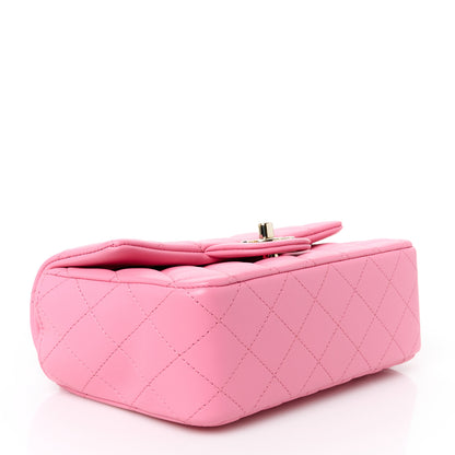 Chanel Lambskin Quilted Mini Top Handle Rectangular Flap Pink 4 of 12