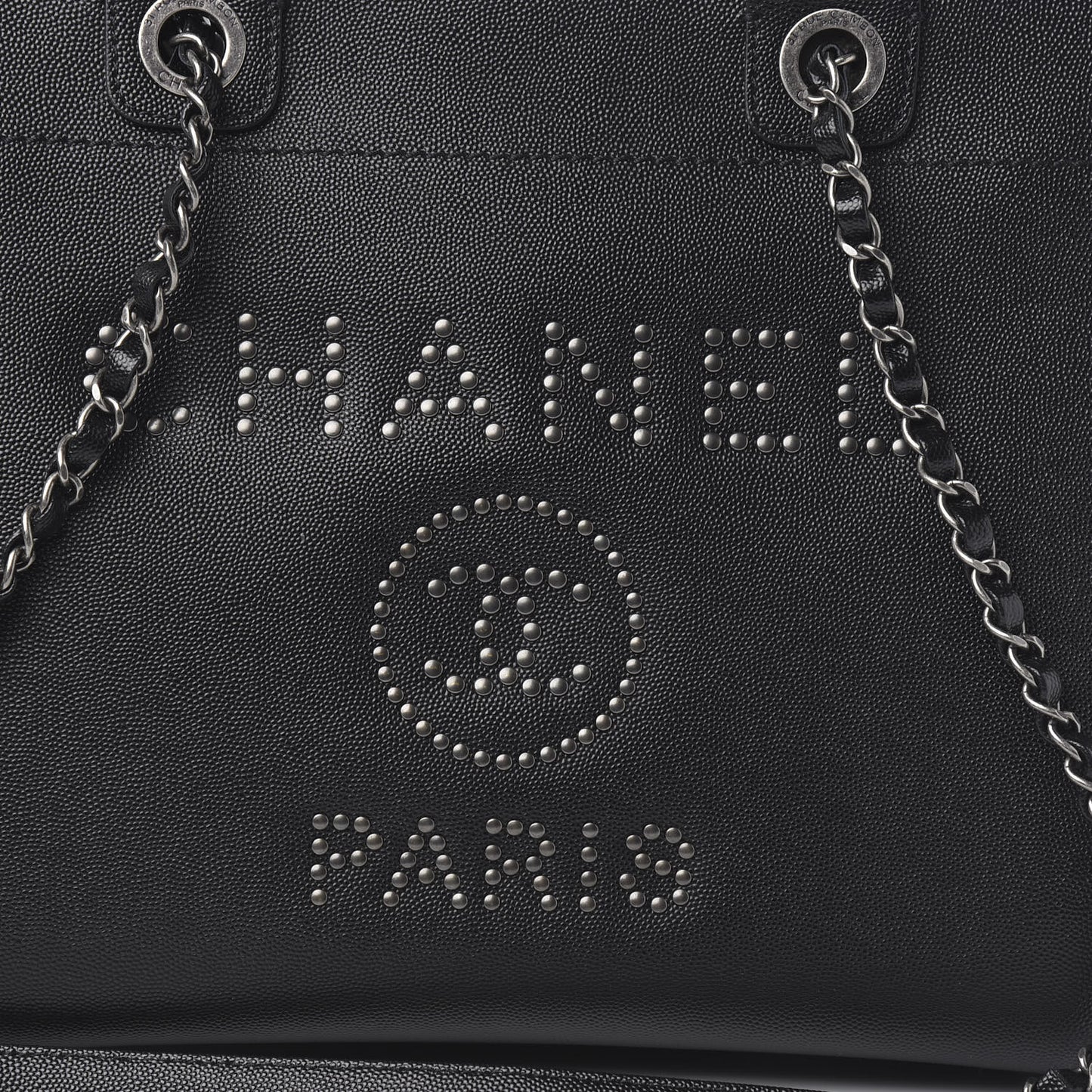 Caviar Small Studded Deauville Tote Black