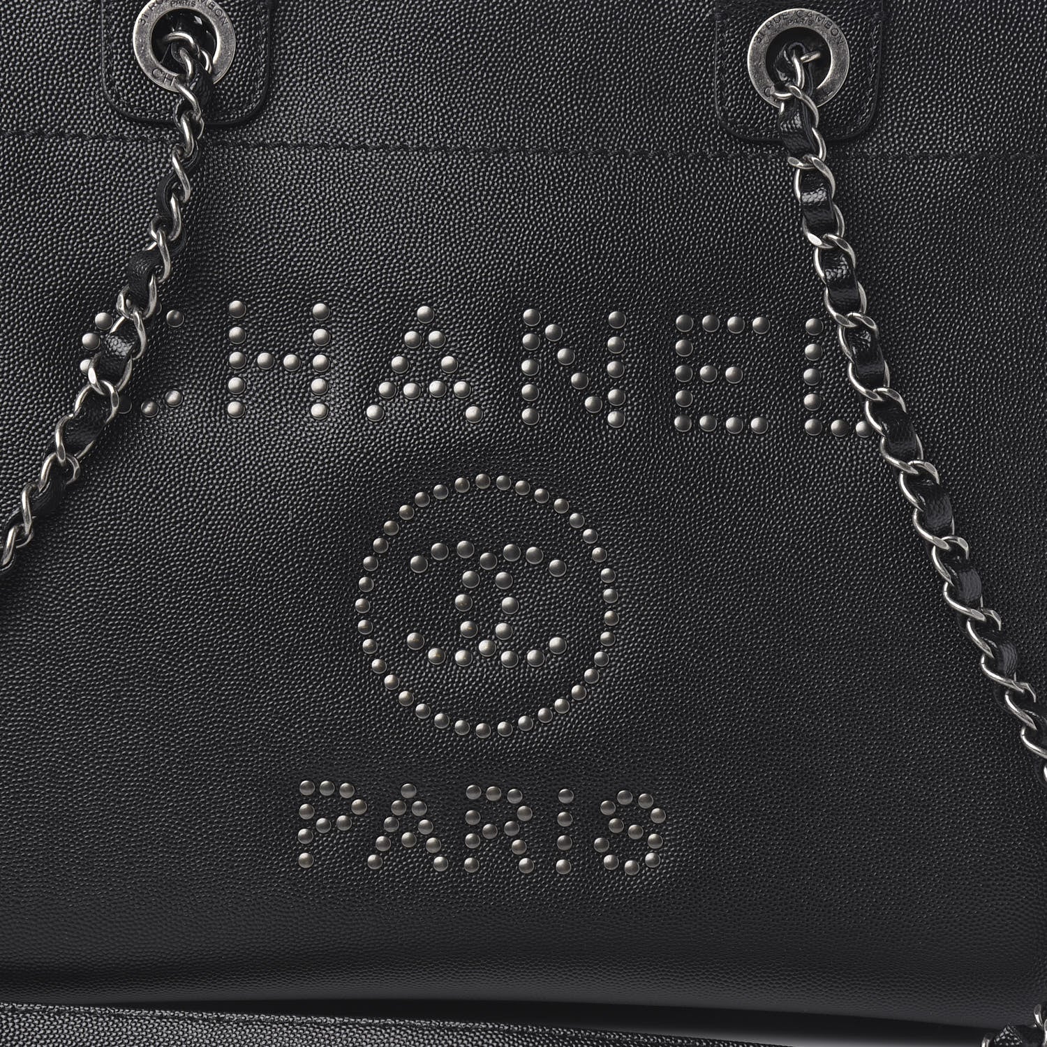 Chanel Caviar Small Studded Deauville Tote Black 11 of 11