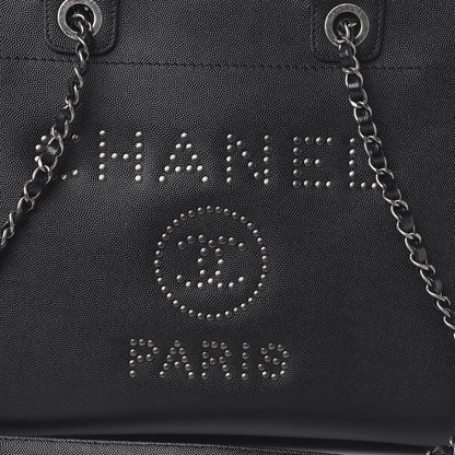 Chanel Caviar Small Studded Deauville Tote Black 11 of 11