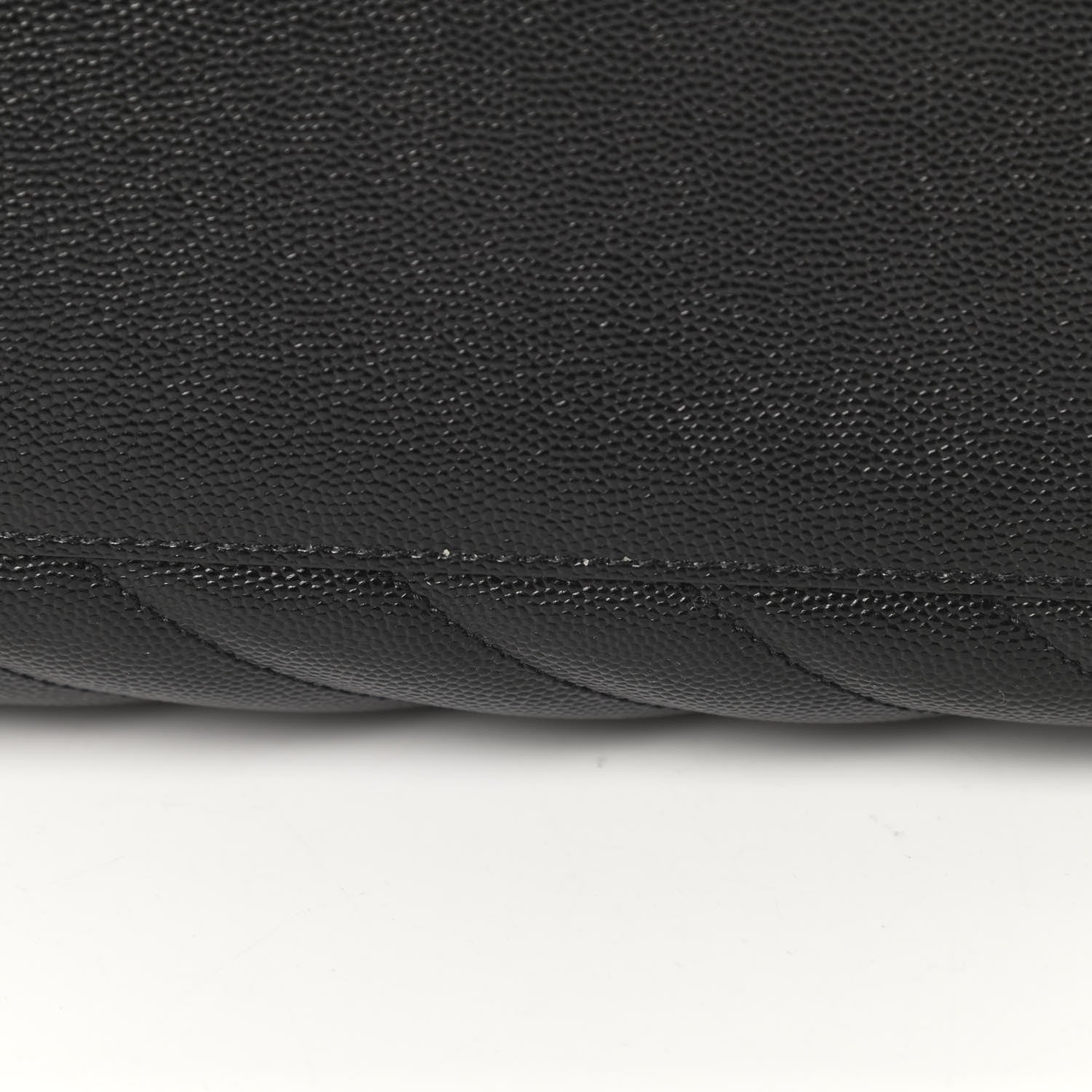 Saint Laurent Grain De Poudre Matelasse Chevron Monogram Shopping Bag Black 11 of 12