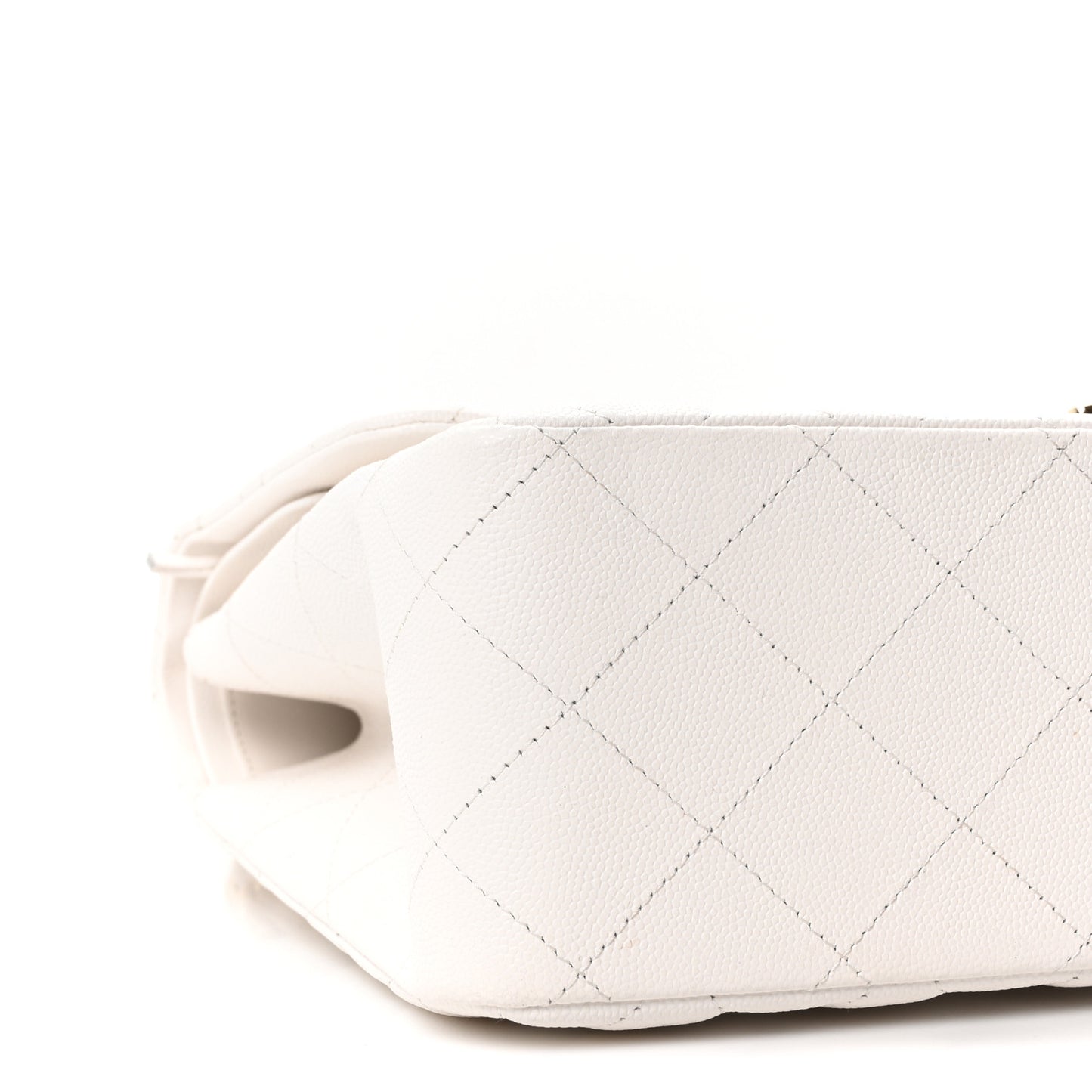 Caviar Quilted Jumbo Double Flap White
