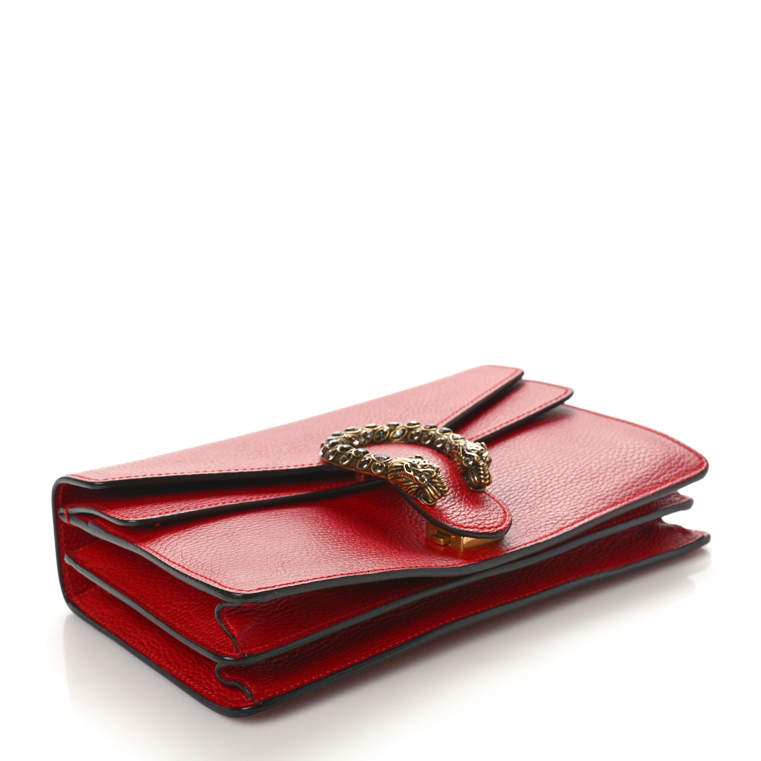 Gucci Dollar Calfskin Swarovski Crystal Small Dionysus Shoulder Bag Hibiscus Red 4 of 11