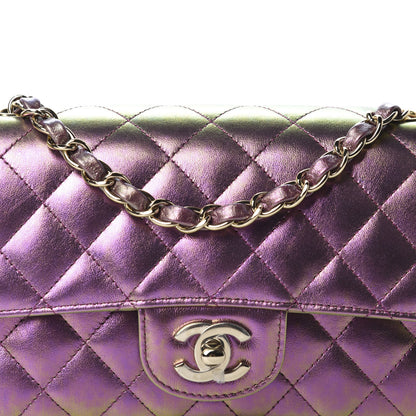 Chanel Iridescent Lambskin Quilted Mini Rectangular Flap Purple 10 of 10