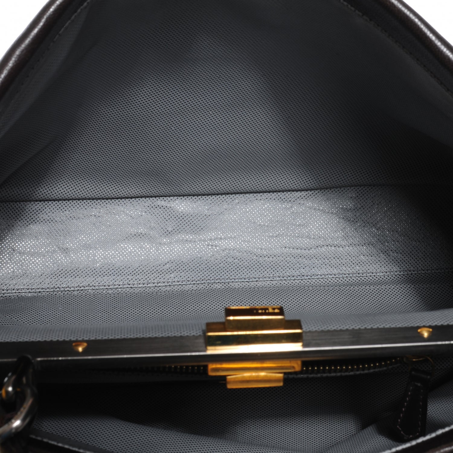 Fendi Goatskin Large Peekaboo Iconic Satchel Moro Grigio 5 of 8