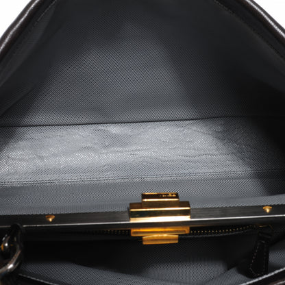 Fendi Goatskin Large Peekaboo Iconic Satchel Moro Grigio 5 of 8