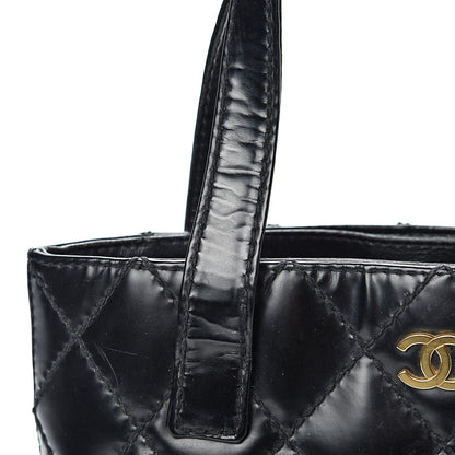 Chanel Calfskin Quilted Small Surpique Stitch Tote Black 10 of 19