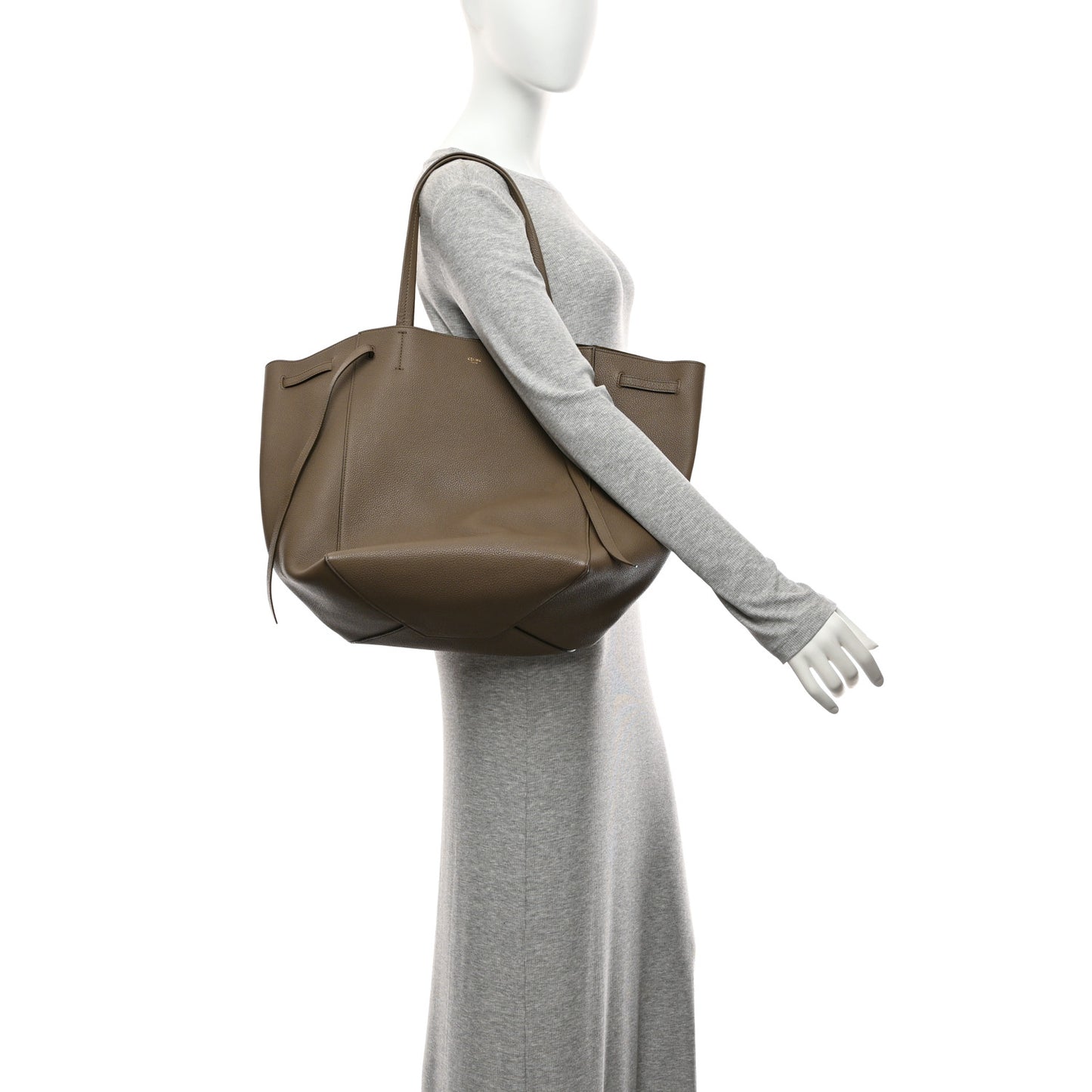 Soft Grained Calfskin Medium Belt Cabas Phantom Taupe