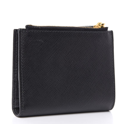 Prada Saffiano Metal Compact Wallet Black 3 of 8