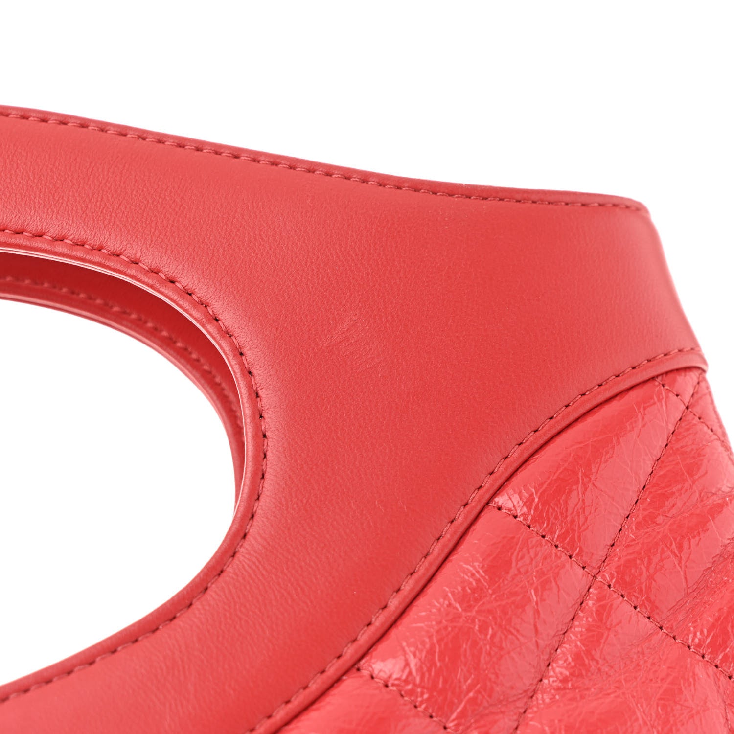 Chanel Shiny Crumpled Calfskin Quilted 31 Shopping Bag Red 11 of 13