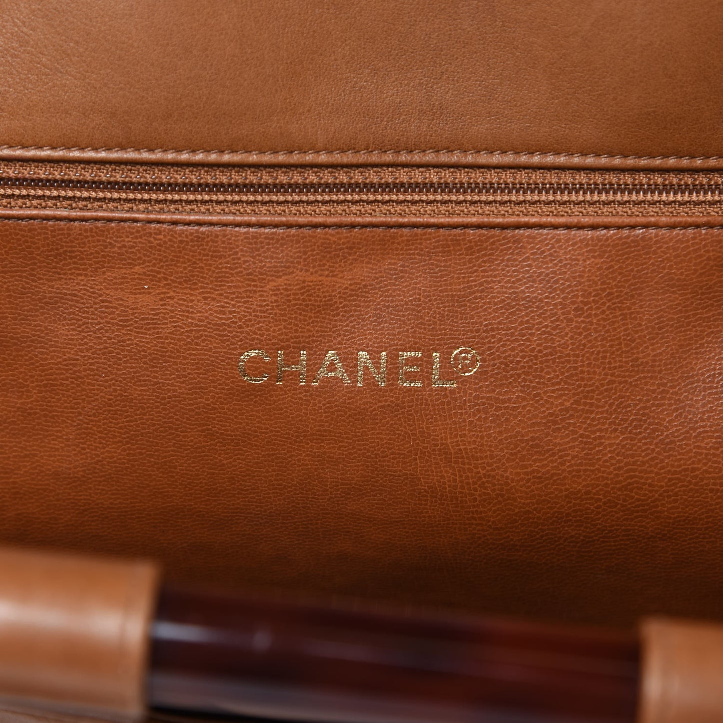 Calfskin Quilted Tortoise Handle Tote Brown