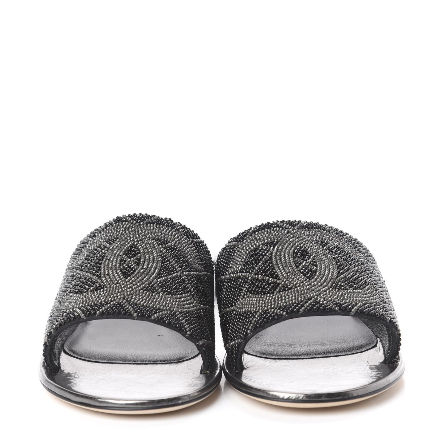 Pearl Embroidery CC Mules 39 Black