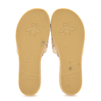 Gucci Canvas Interlocking G Damita Espadrille Sandals 38 Natural 6 of 10