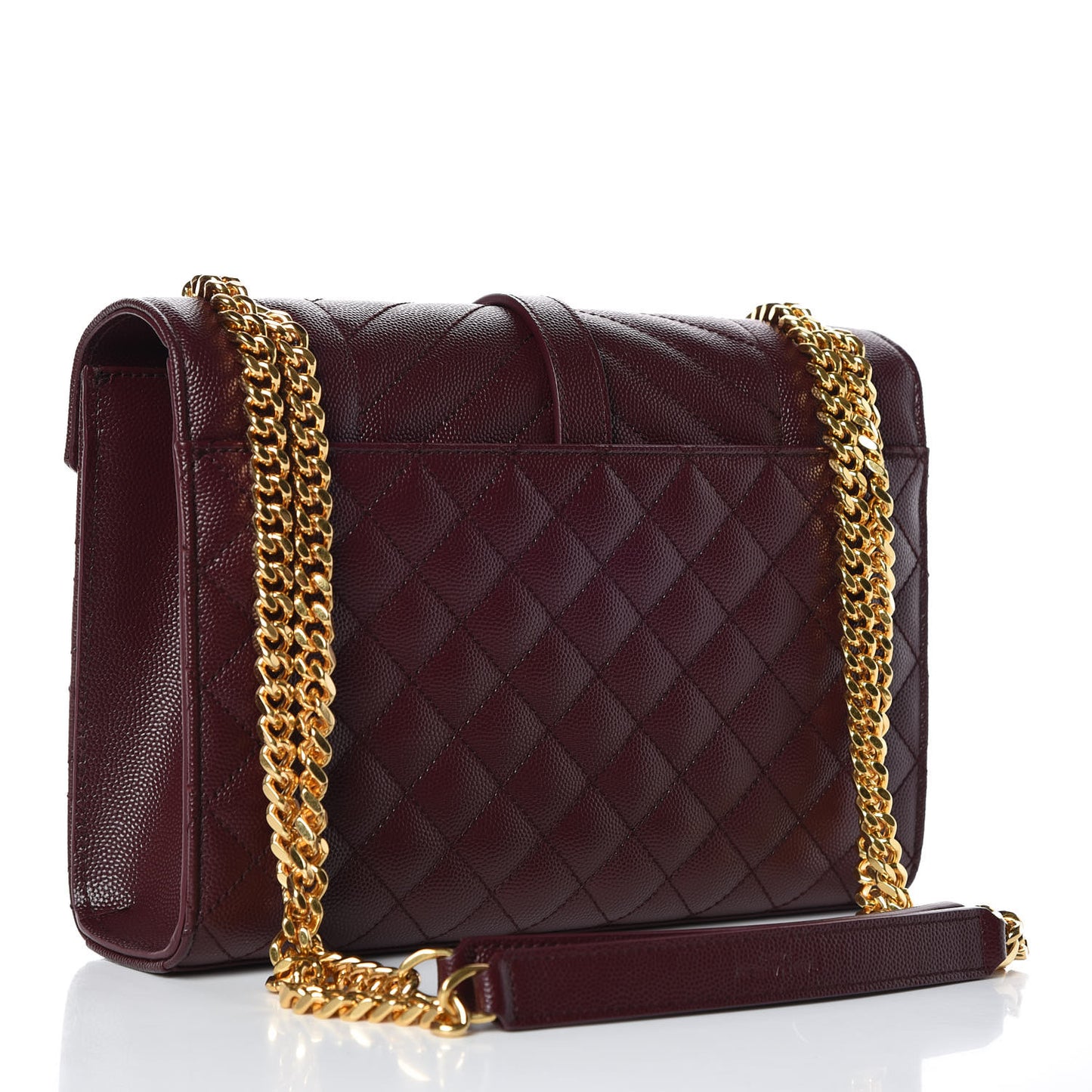 Grain De Poudre Textured Mixed Matelasse Medium Triquilt Monogram Satchel Rouge Legion