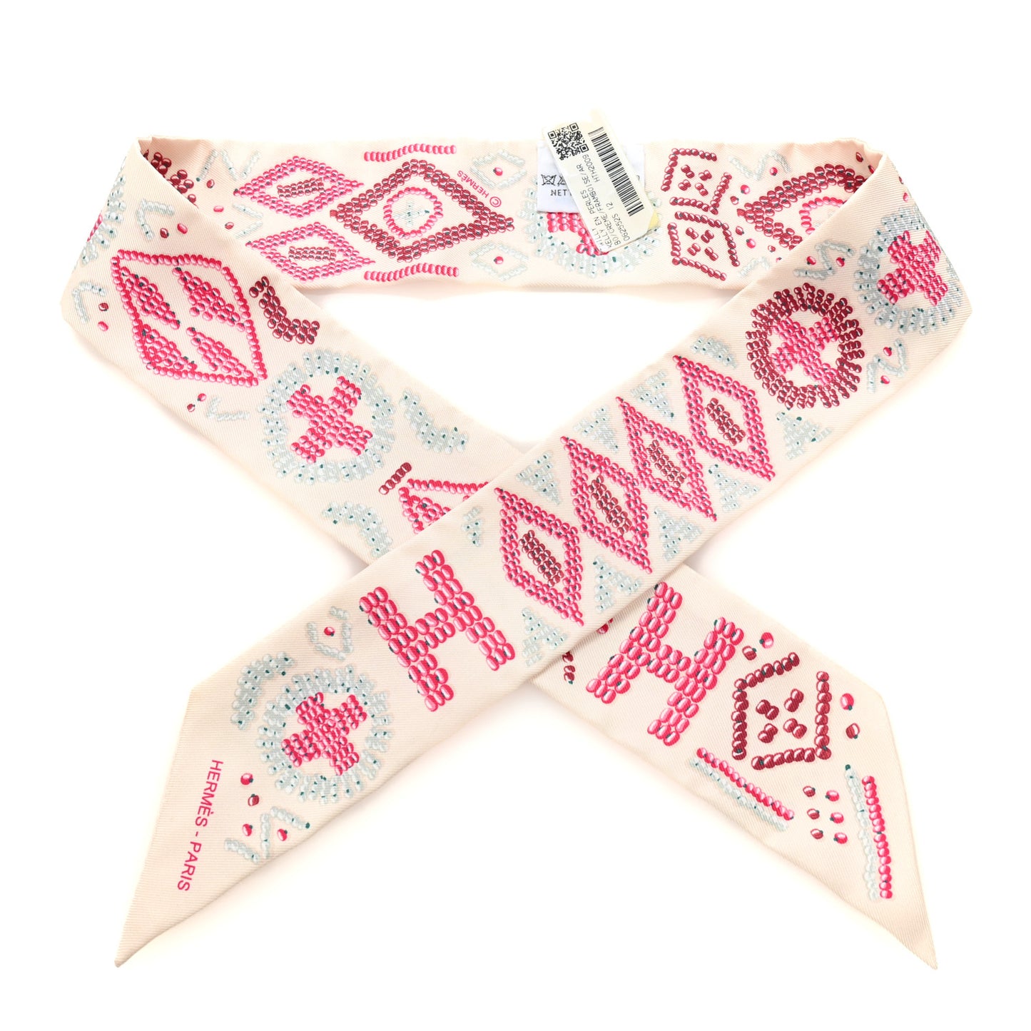 Silk Kelly En Perles Twilly Creme Framboise