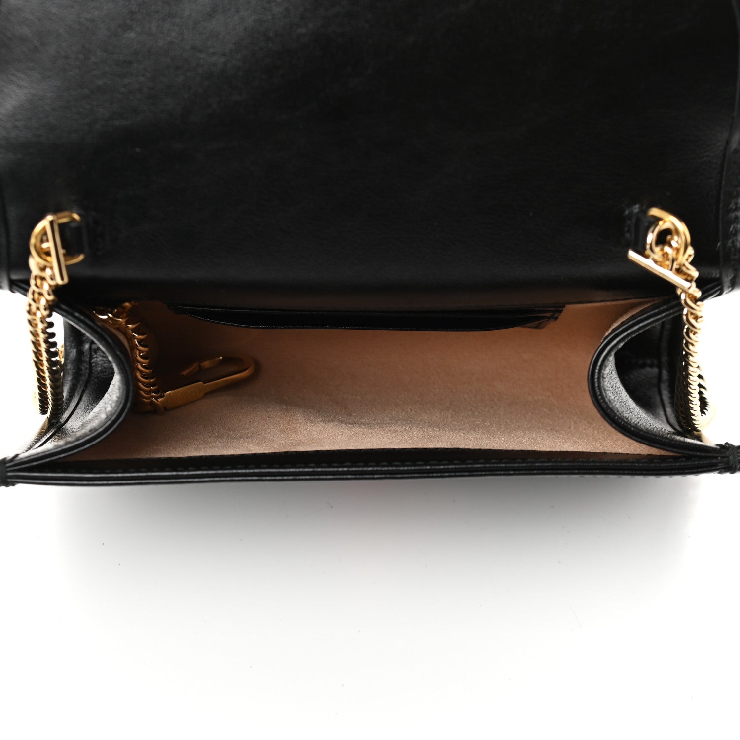 Gucci Textured Calfskin Web Mini Rajah Slim Flap Shoulder Bag Black 5 of 9