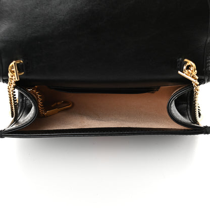 Gucci Textured Calfskin Web Mini Rajah Slim Flap Shoulder Bag Black 5 of 9