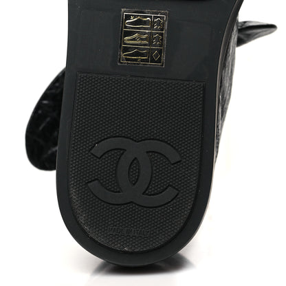 Chanel Crumpled Calfskin Womens CC Bow Sneakers 35.5 Black 7 of 10