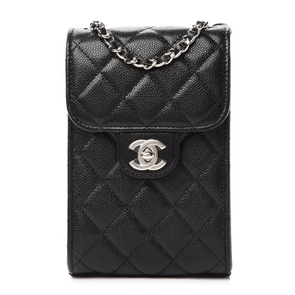 Chanel Caviar Quilted Classic Phone Holder Black 1 of 12