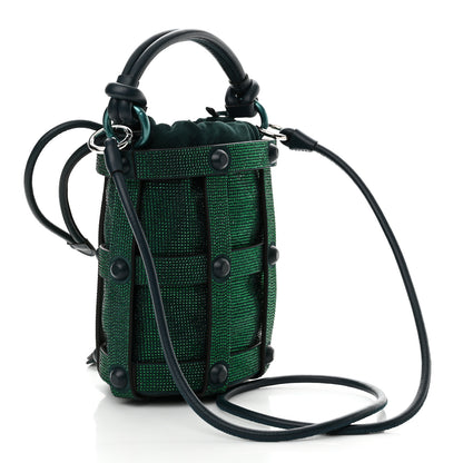 Salvatore Ferragamo Calfskin Crystal Cage Bag Divisa Green 3 of 10