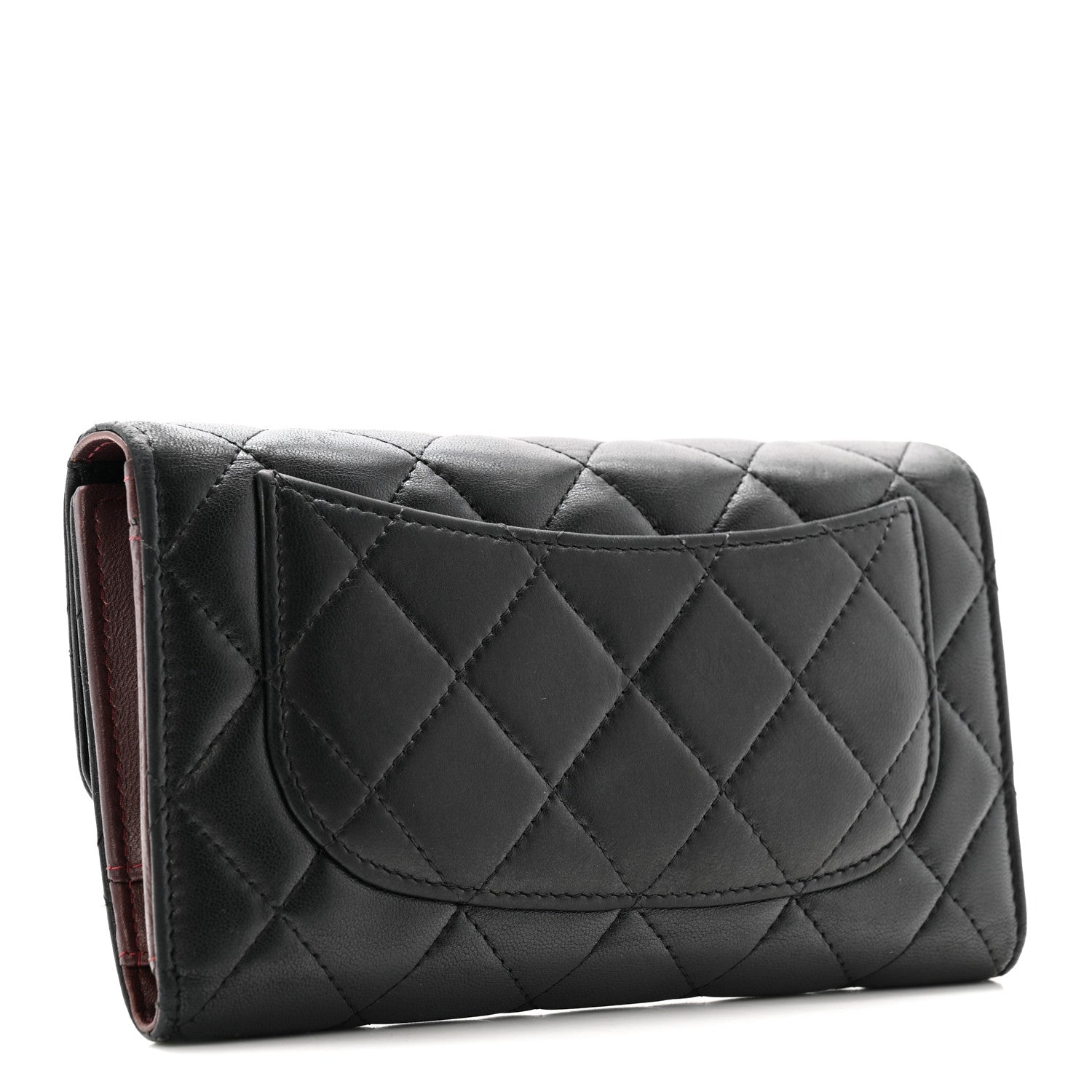 Chanel Lambskin Quilted Large Flap Wallet Black 3 of 13